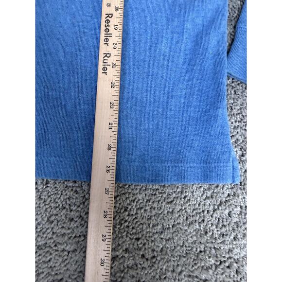 Polo Ralph Lauren Sweater Mens Medium Blue 1/4 Zip Mock Neck Knit Pullover - Picture 8 of 10